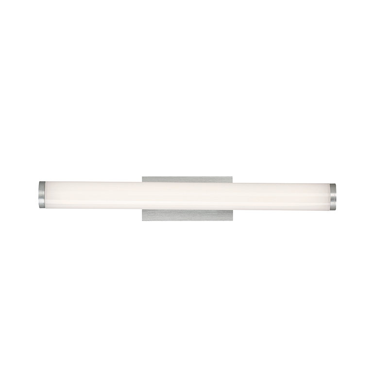 Sabre Brushed Aluminum LED Cylinder Vanity Light with Dimmable Acrylic Shade