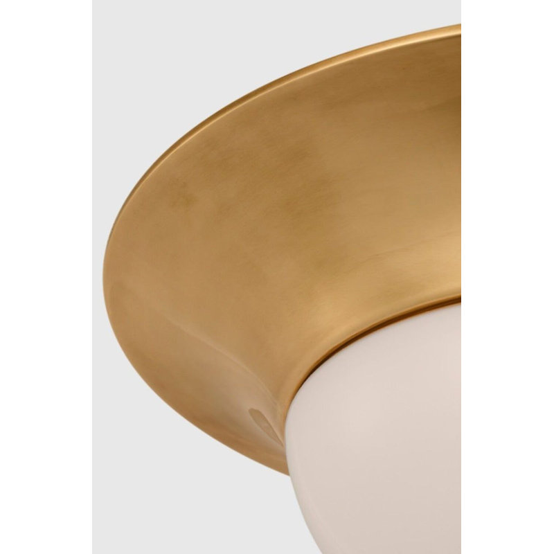 Antique Brass 24" LED Flush Mount Ceiling Light with Glass Shade