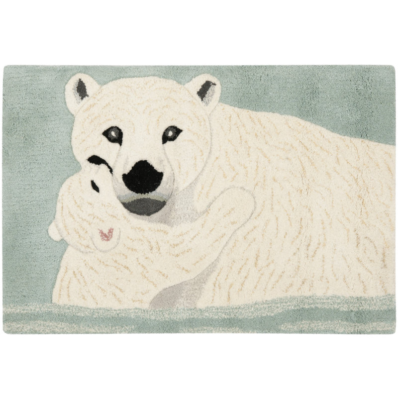 Ivory Wilderness Handmade Wool Tufted Rug 2' x 3'