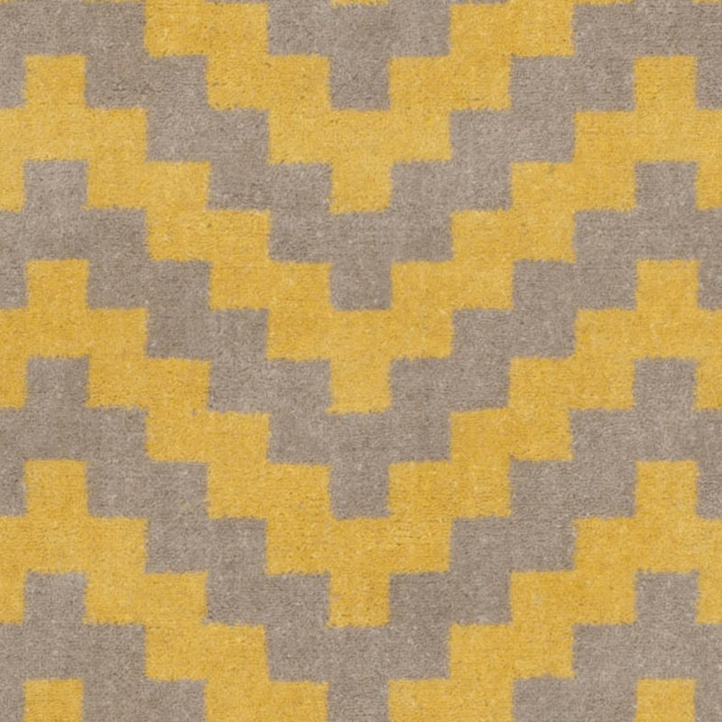 Elegant Taupe & Gold Hand-Tufted Wool Rectangular Rug, 3' x 5'