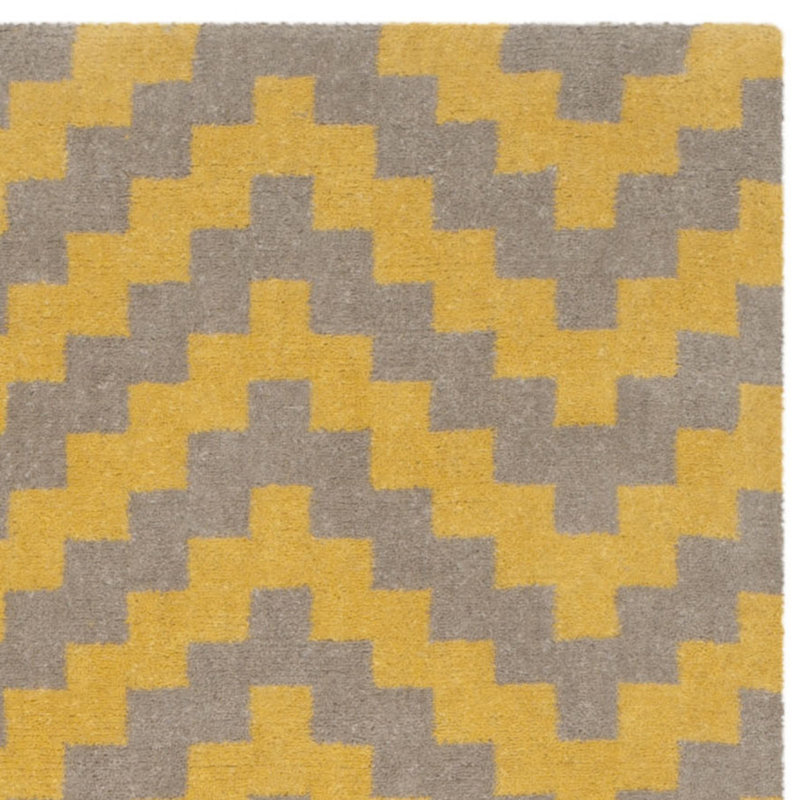 Elegant Taupe & Gold Hand-Tufted Wool Rectangular Rug, 3' x 5'