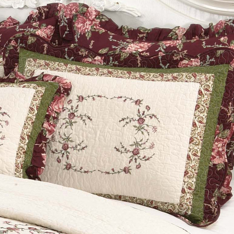 Brooke Embroidered Floral Cotton Standard Pillow Sham
