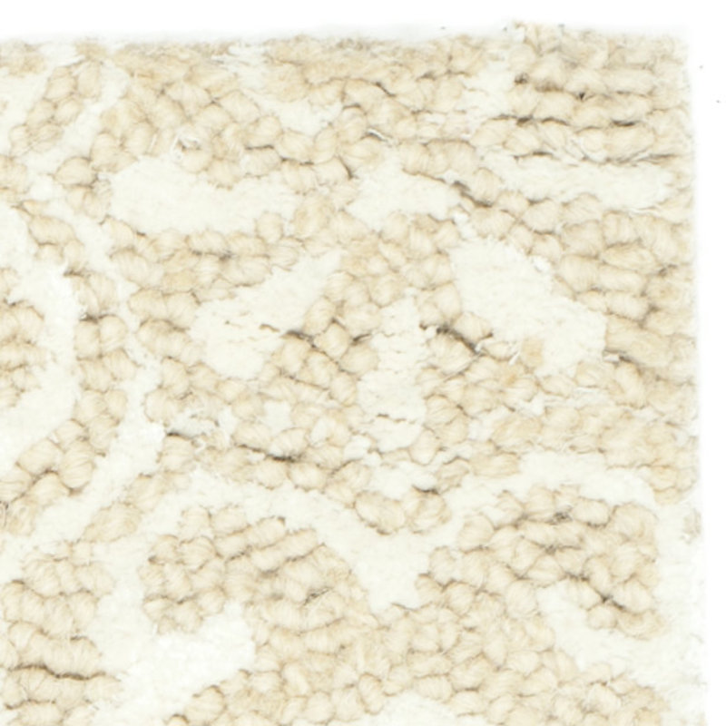 Bella Hand-Tufted Beige & White Wool 6' x 9' Area Rug
