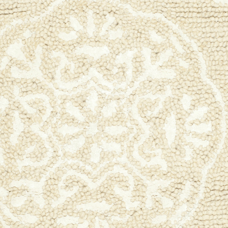 Bella Hand-Tufted Beige & White Wool 6' x 9' Area Rug