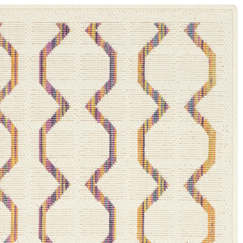 Multicolor Stripe Tufted Handmade Rectangular Rug