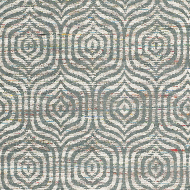 Blue Geometric Flat Woven Wool Cotton Area Rug 6' x 9'