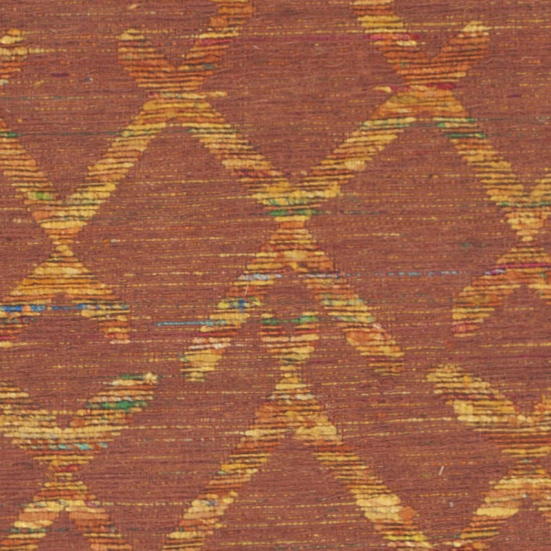 Rust and Gold Geometric Wool Cotton 4' x 6' Rug