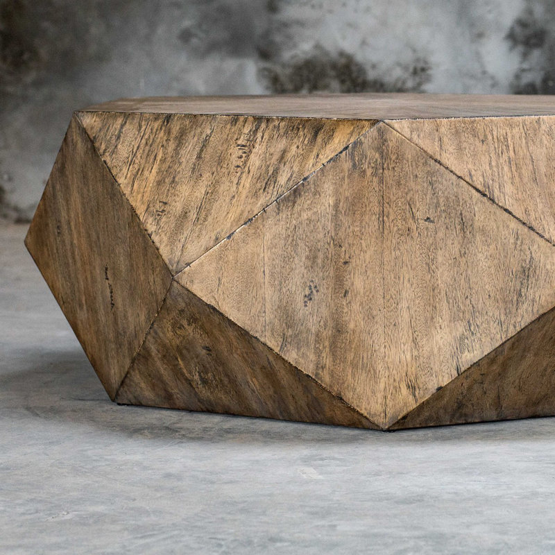 Burnished Honey Hexagonal Mango Wood Coffee Table