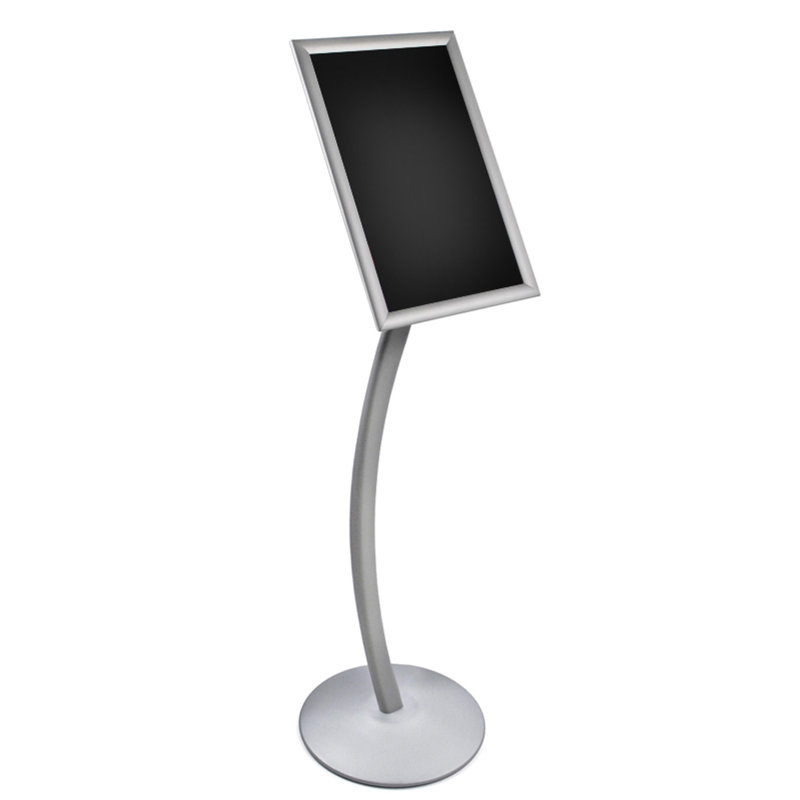 Silver Curved Metal 11" x 17" Floor Sign Holder