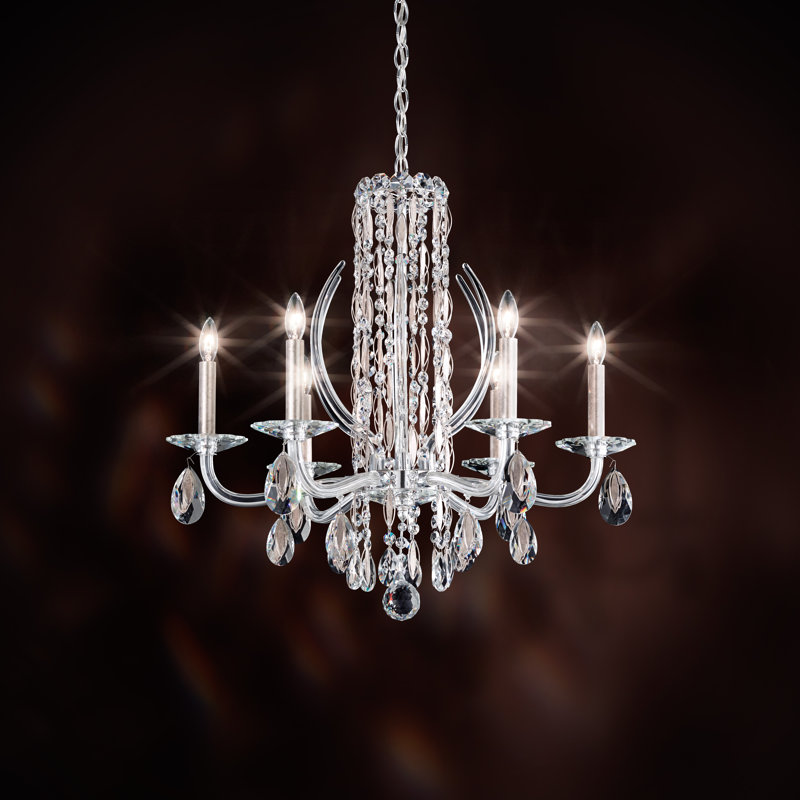 Sarella 6-Light White Crystal Heritage Chandelier
