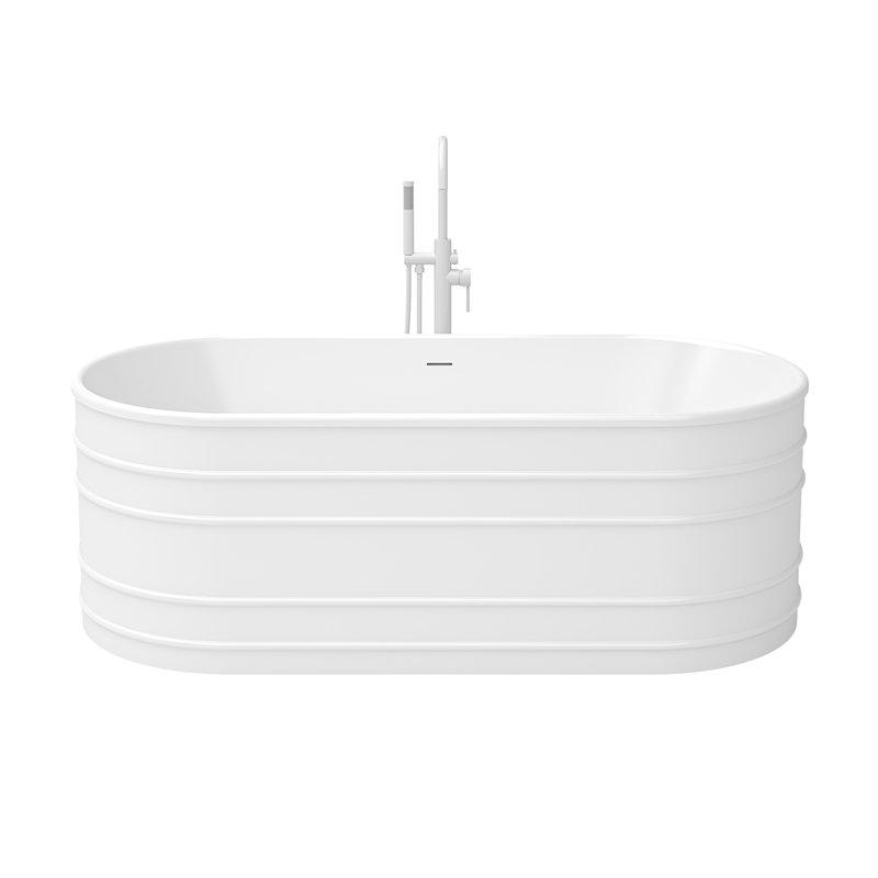 Infinity Z 67" White Acrylic Freestanding Soaking Bathtub