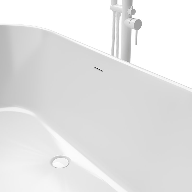 Infinity Z 67" White Acrylic Freestanding Soaking Bathtub