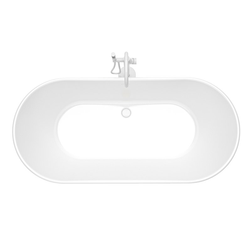 Infinity Z 67" White Acrylic Freestanding Soaking Bathtub
