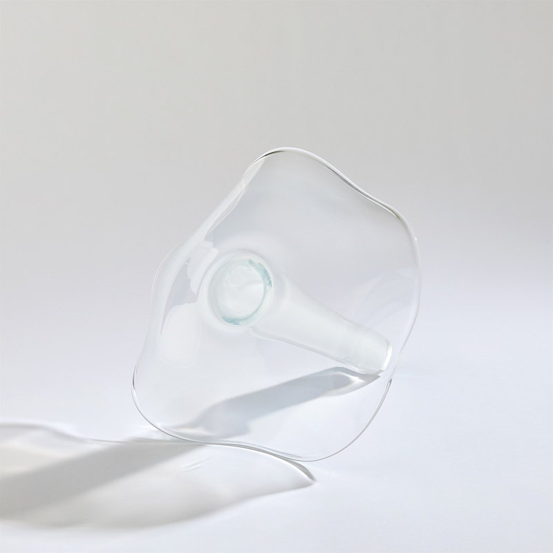 Small White Hand-Blown Glass Table Vase
