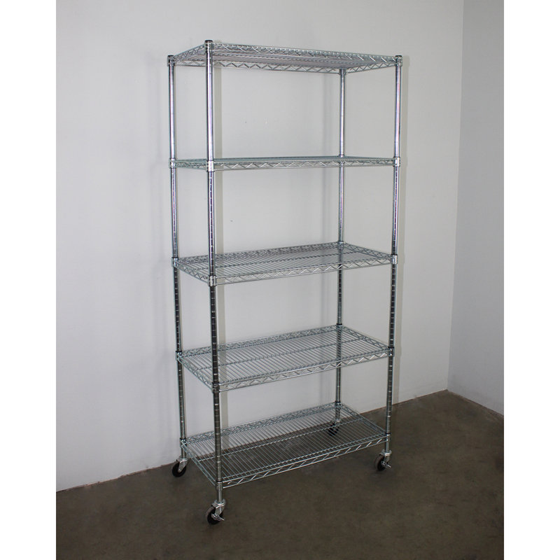 VersaRack 36'' Stainless Steel 5-Tier Mobile Shelving Unit