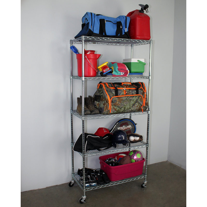 VersaRack 36'' Stainless Steel 5-Tier Mobile Shelving Unit