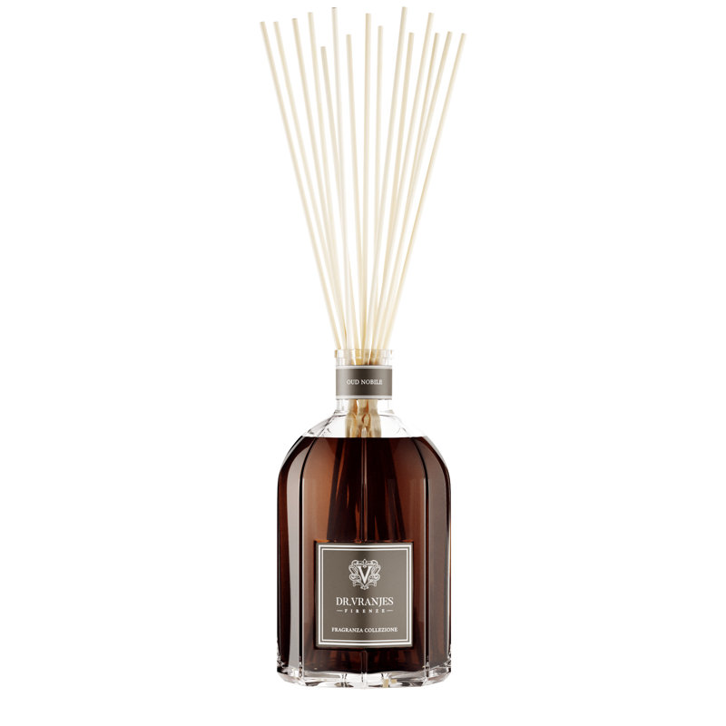Clear Florentine-Style Glass Reed Diffuser with Woody Fragrance