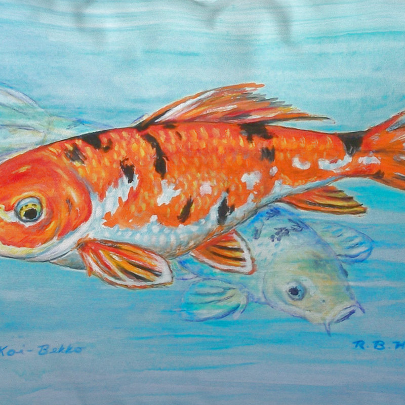 Embroidered Koi Garden Outdoor Pillow Set 11"x14"
