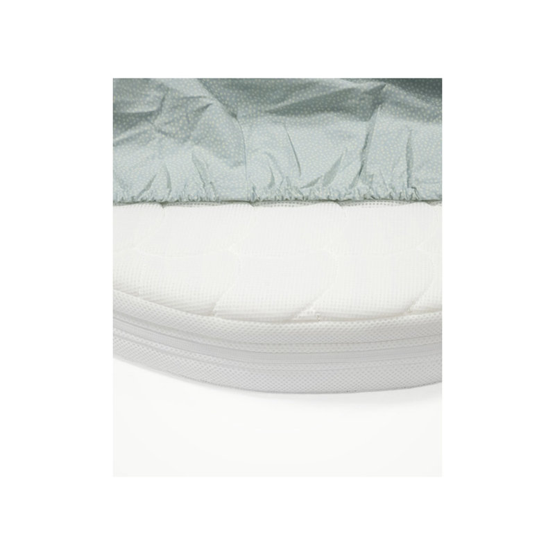 Sage Dots Cotton Percale Oval Crib Fitted Sheet
