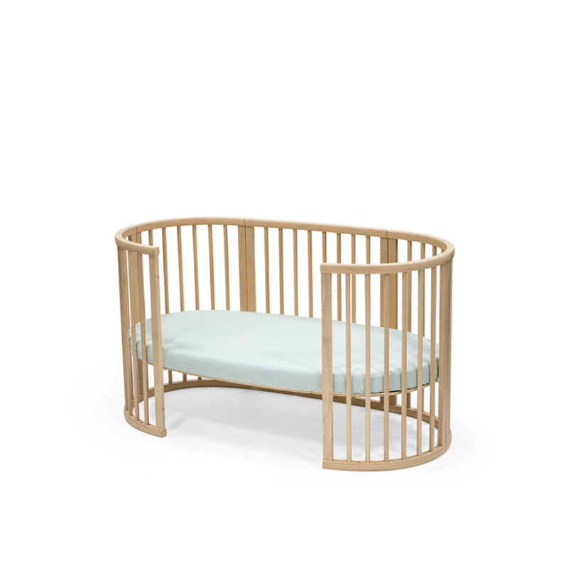 Sage Dots Cotton Percale Oval Crib Fitted Sheet