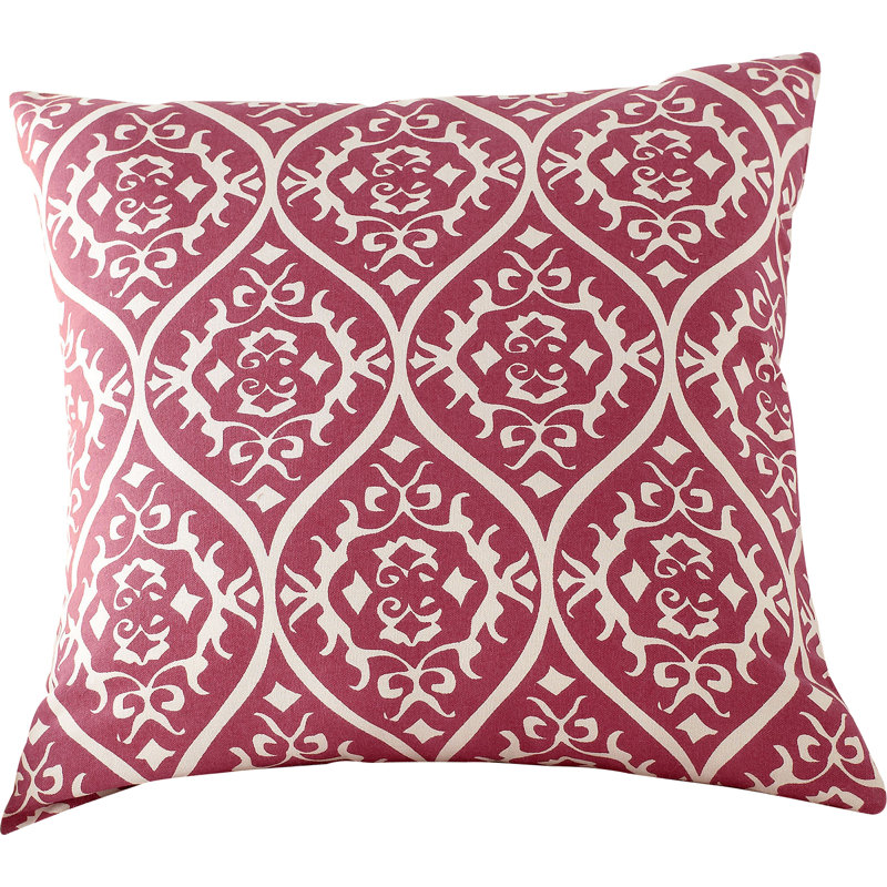 Yellow and Ivory Cotton Damask 20" Square Pillow