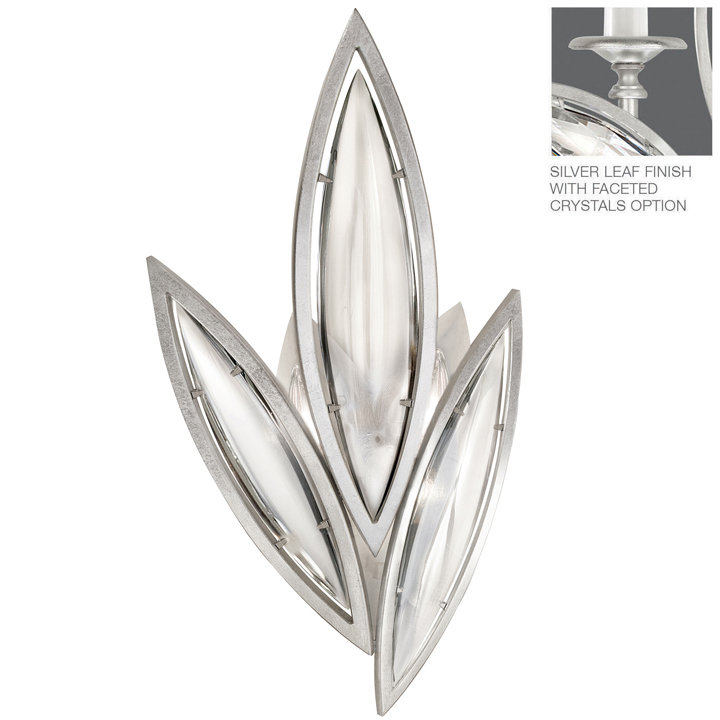 Platinized Silver Dimmable Crystal Wall Sconce