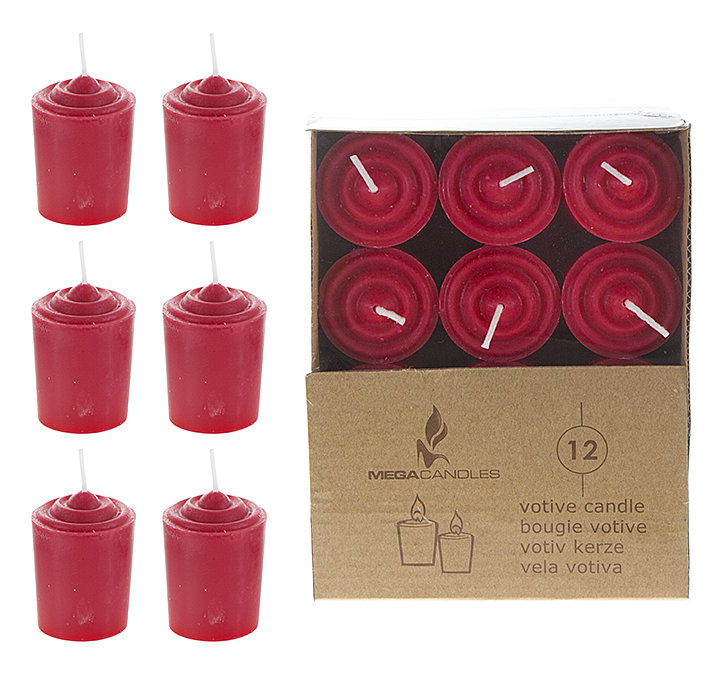 Eternal Flame 15-Hour Unscented Red Votive Candles, Set of 12