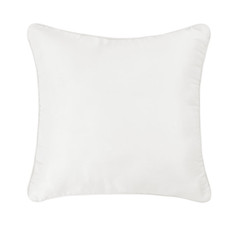 Ivory Satin Quilted 20" Square Decorative Throw Pillow
