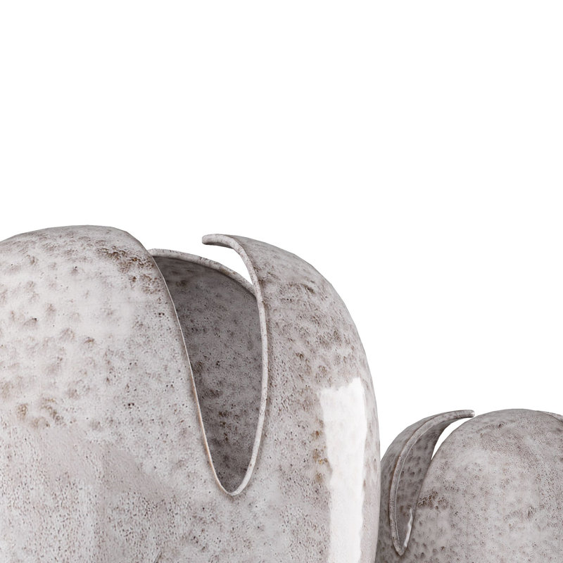 Harbor Gray Porcelain Origami Basket Vases, Set of 2