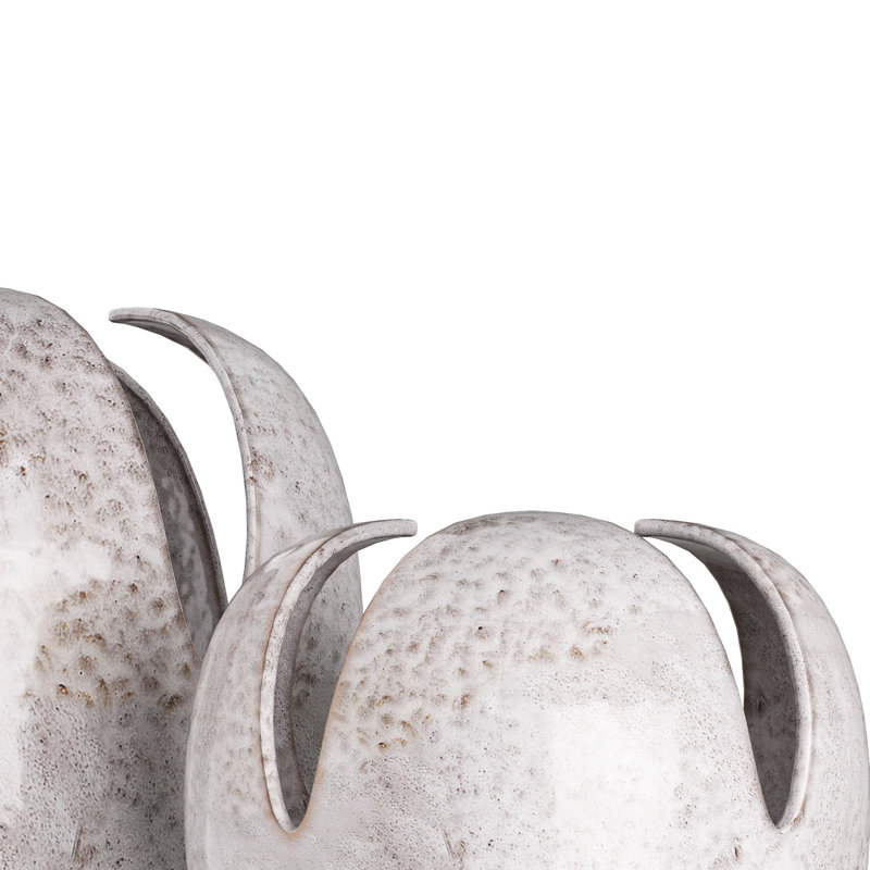 Harbor Gray Porcelain Origami Basket Vases, Set of 2