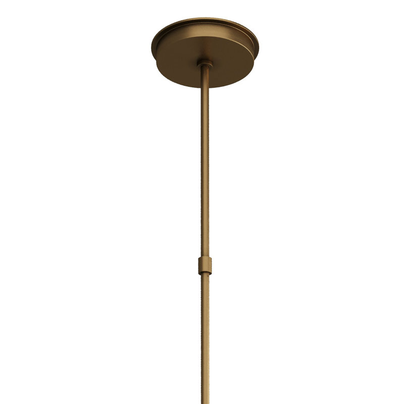 Opal Glass and Antique Brass Drum Pendant Light