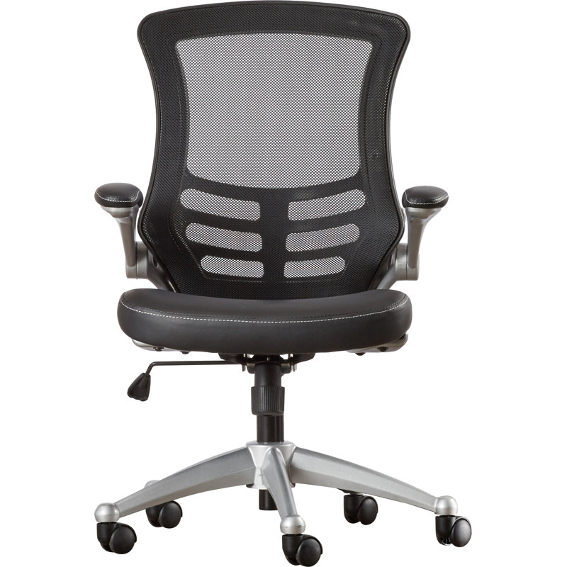 ErgoFlex Black Mesh and Leatherette Adjustable Task Chair