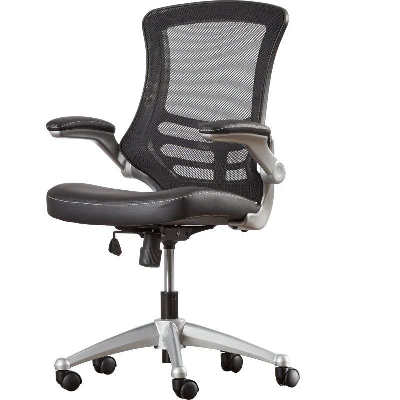 ErgoFlex Black Mesh and Leatherette Adjustable Task Chair