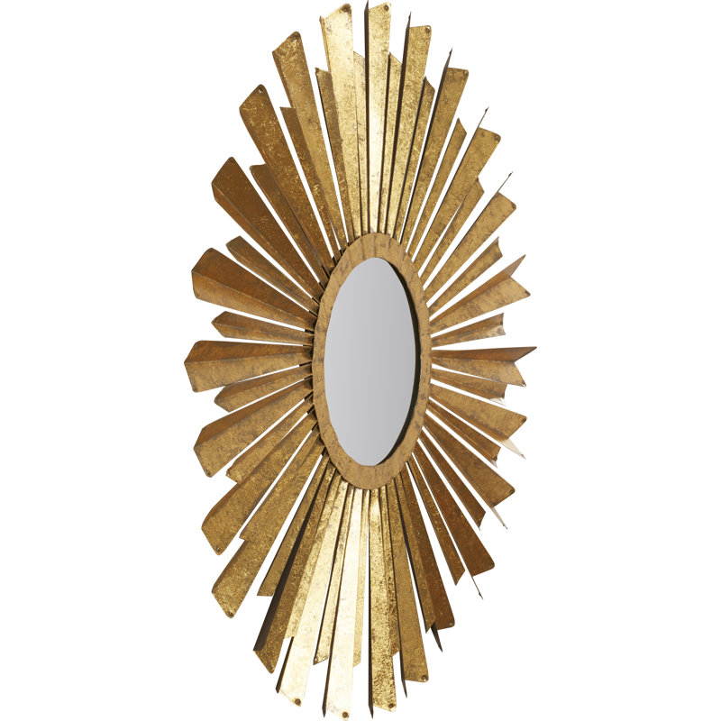 33'' Gold Sunburst Hand-Forged Iron Decorative Wall Mirror