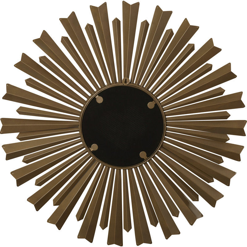 33'' Gold Sunburst Hand-Forged Iron Decorative Wall Mirror