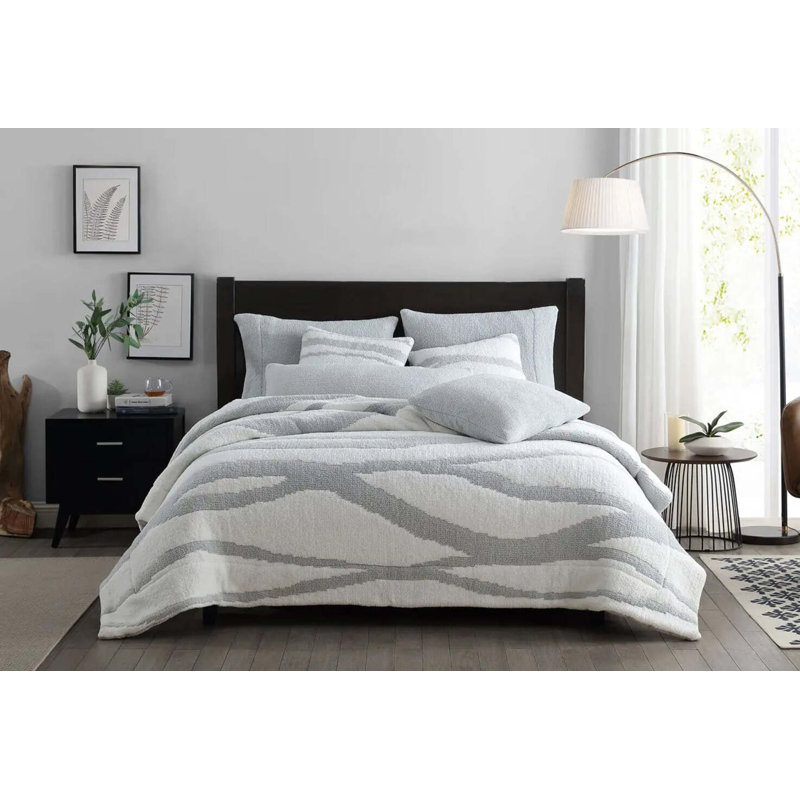 Cloud Gray and Off-White Memory Foam Square Pillow