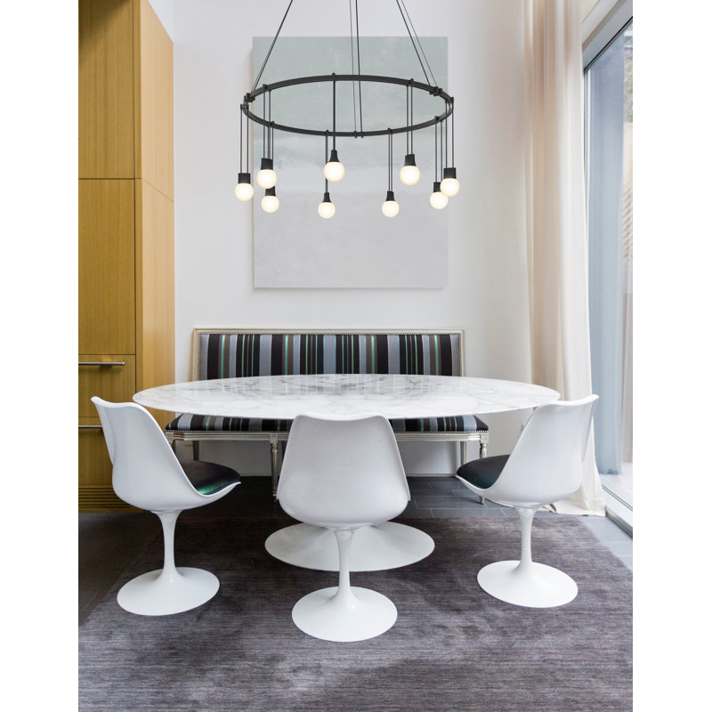 Satin Black 24" Modular LED Wagon Wheel Chandelier