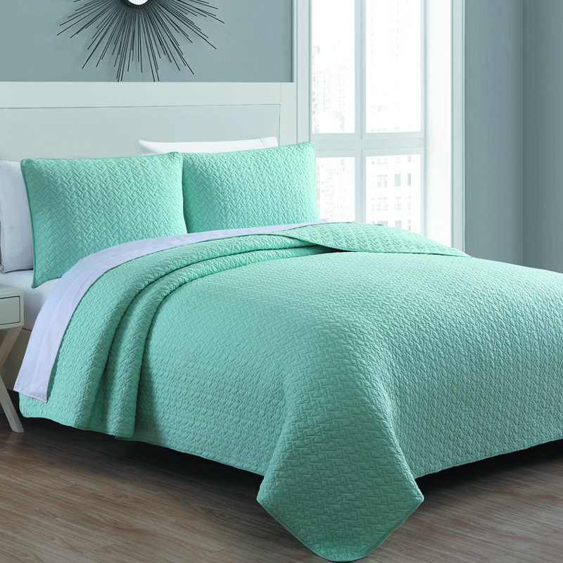 Ivory Cotton Reversible King Quilt Set