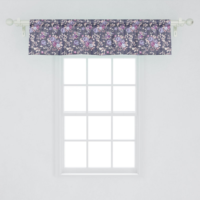 Floral Pattern Light Filtering Satin Valance 42" x 12"