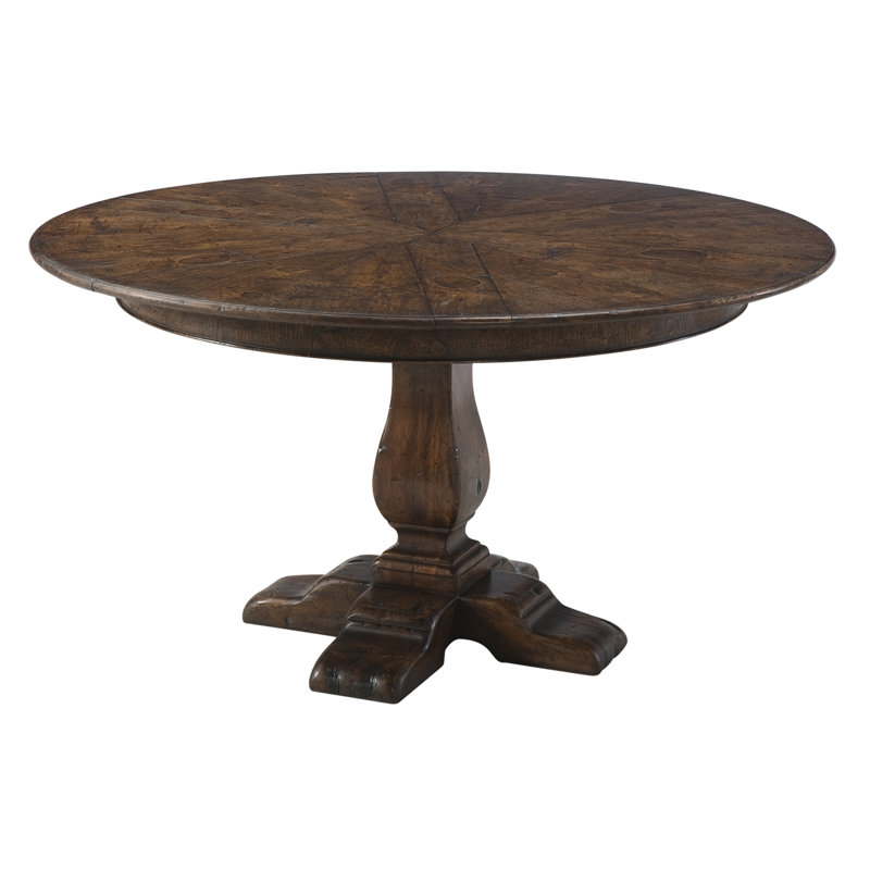 Round Reclaimed Oak Extendable Dining Table