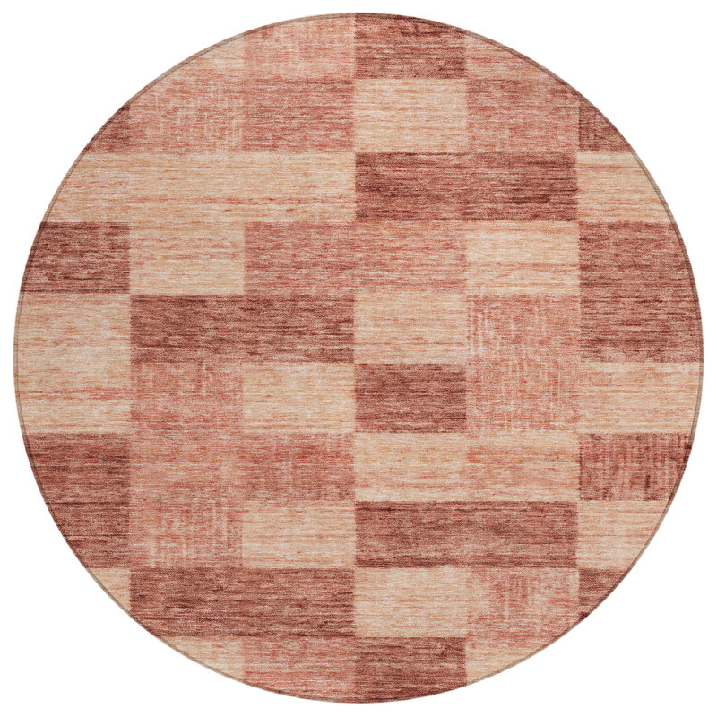 Paprika Synthetic Flat Woven Rectangular Washable Rug 20" x 30"