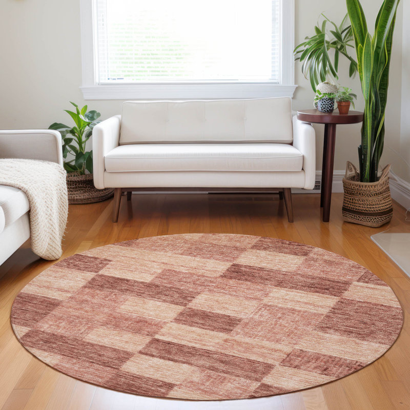 Paprika Synthetic Flat Woven Rectangular Washable Rug 20" x 30"