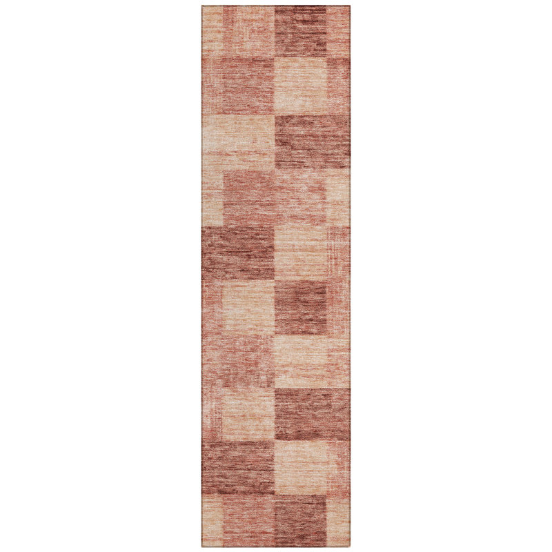 Paprika Synthetic Flat Woven Rectangular Washable Rug 20" x 30"