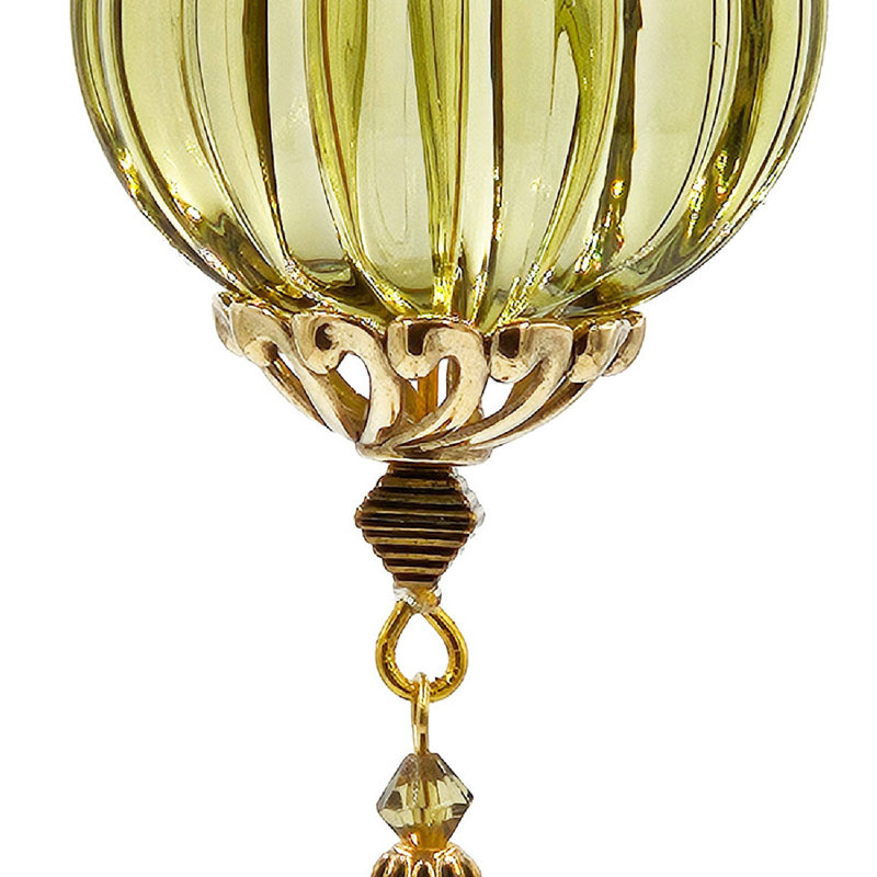 8.7" Bronze and Ivory Acrylic Teardrop Tassel Ornaments - Set of 12