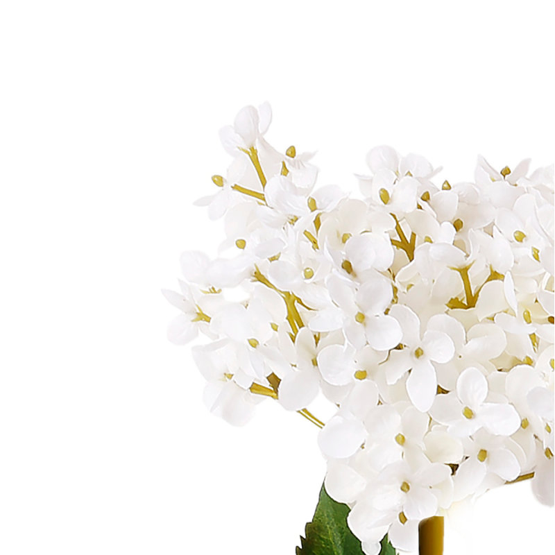 White Faux Hydrangea Tabletop Topiary Set