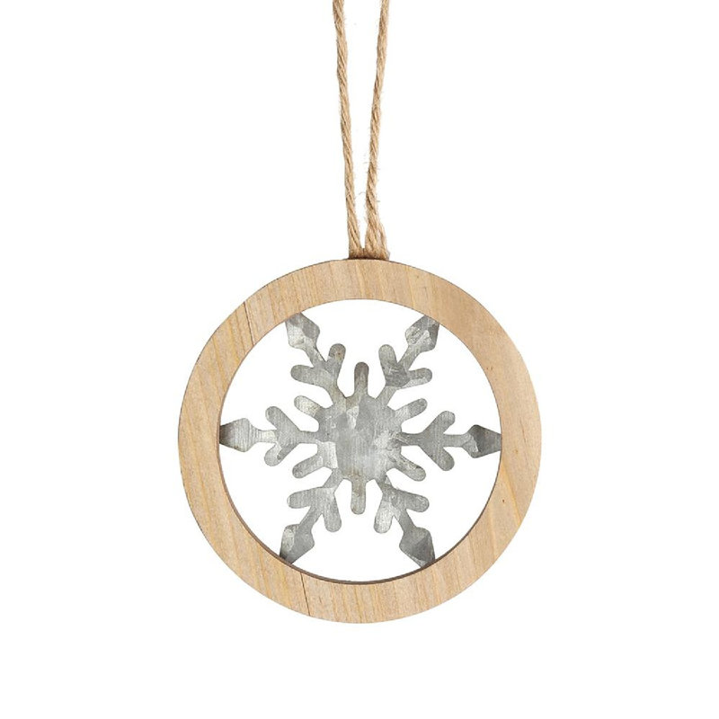 White Iron Snowflake Hanging Ornaments Set of 12