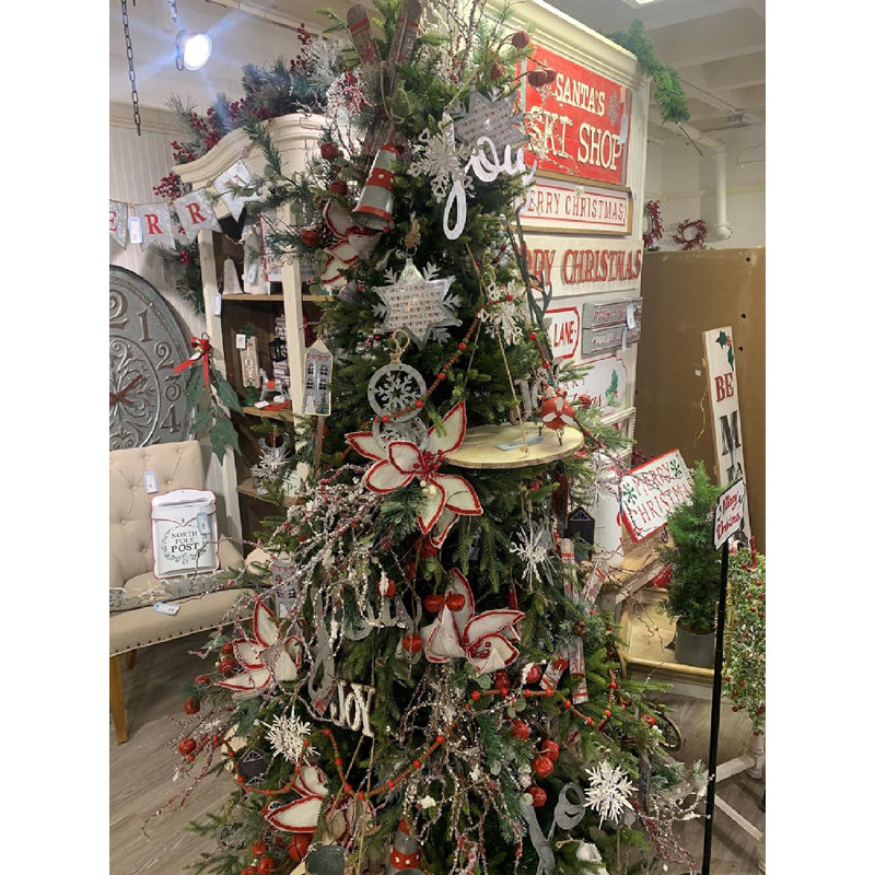 White Iron Snowflake Hanging Ornaments Set of 12