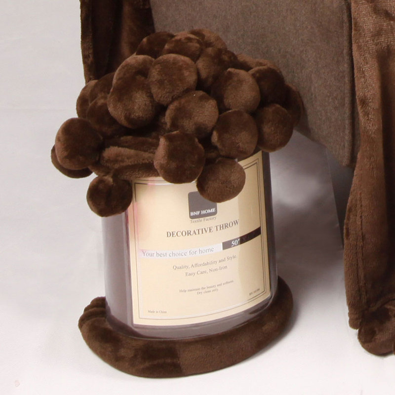 Chocolate Fleece Sherpa Reversible Kids Throw Blanket 50" x 60"
