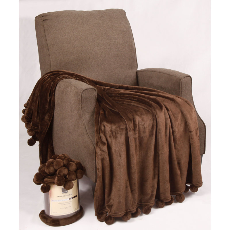 Chocolate Fleece Sherpa Reversible Kids Throw Blanket 50" x 60"