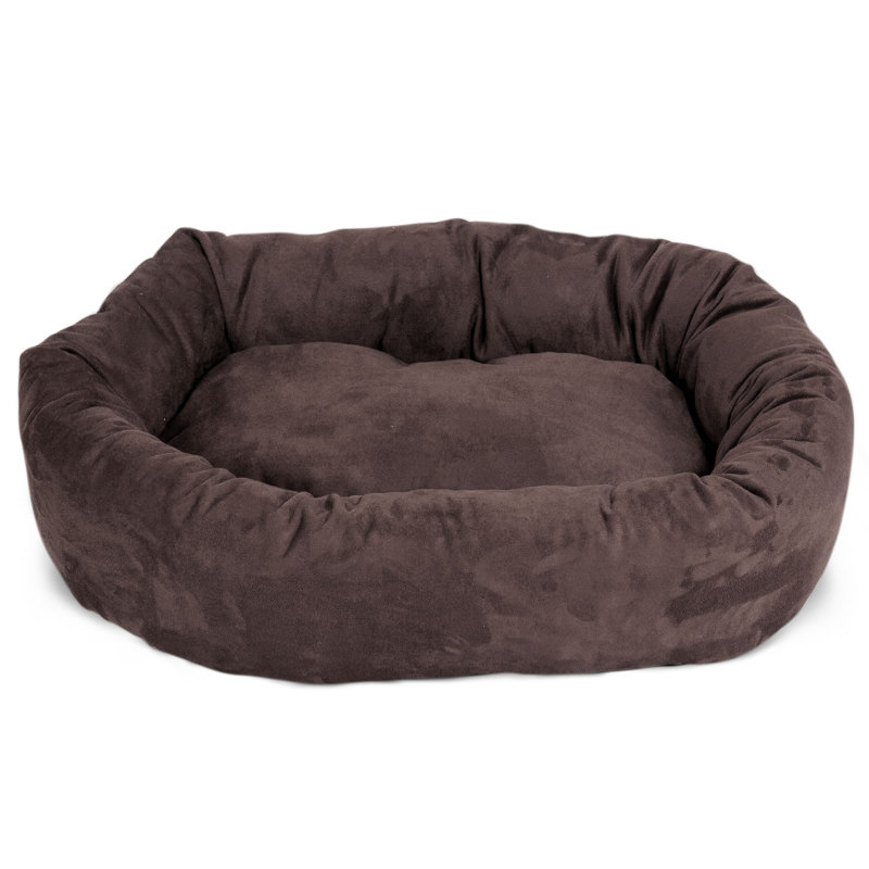 Small Chocolate Suede Waterproof Outdoor Dog Bed